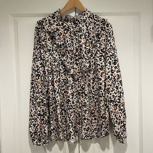 Anthropologie Katia ruffle button down blouse